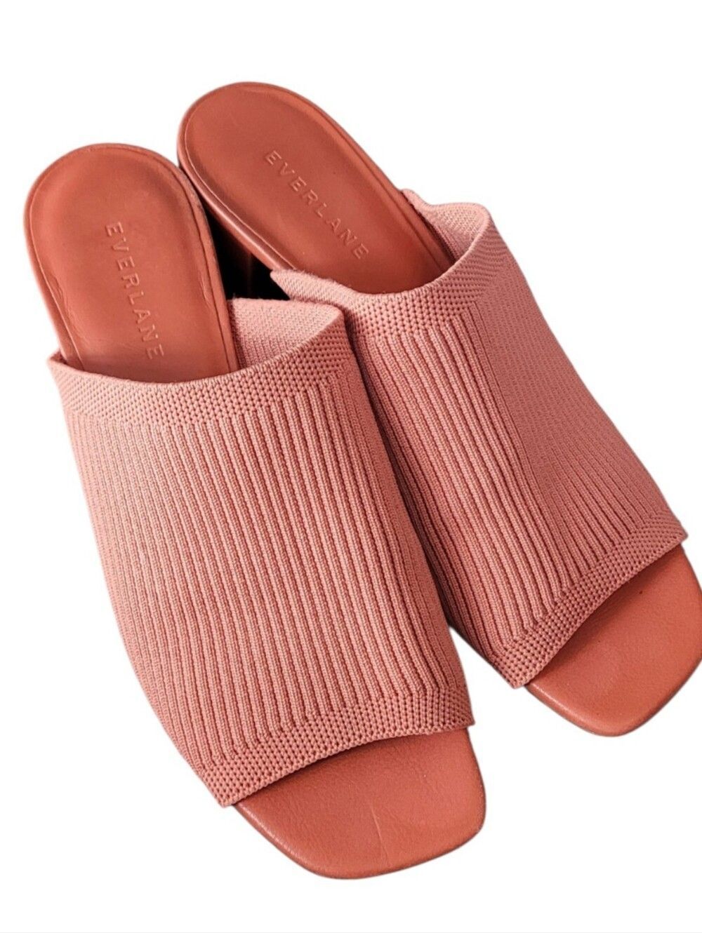 Everlane The Glove Mule Dusty Rose Knit Block Heel Sandals Size 7